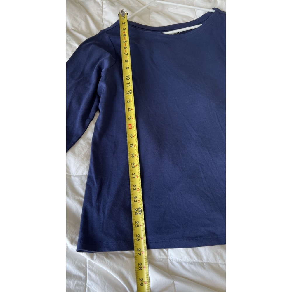 Chico's women's long sleeve t-shirt navy blue Size 3 wardrobe basic - Picture 4 of 7